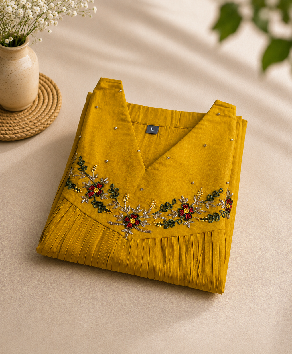 Mustard Yellow Soft Silk Co-ord Set