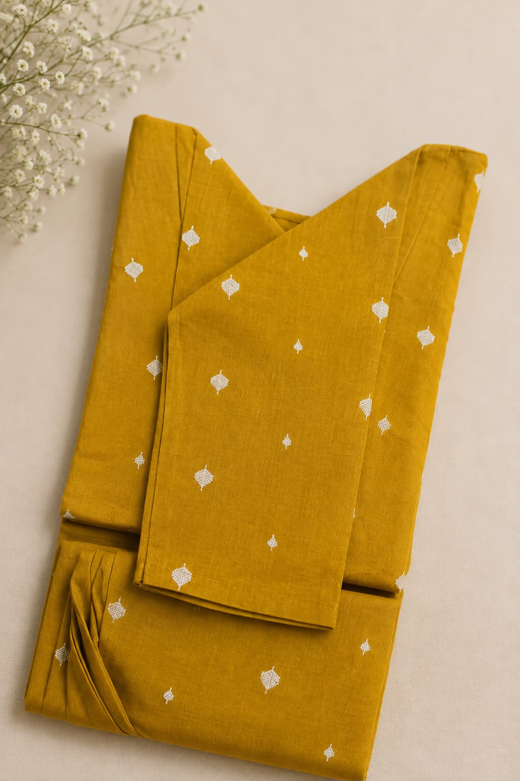 Mustard Yellow Handloom Cotton Kurti