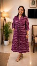 Front pleated Printed Cotton Kurti